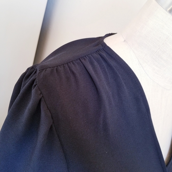 Michael Kors Black Midi Wrap Dress Small - Picture 7 of 10